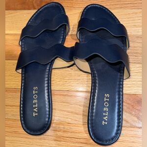 Talbots Womens, Navy, Open Toe Slip On Flats